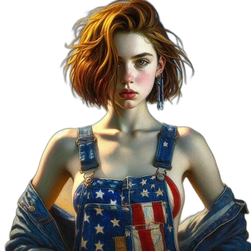 jacket, dress, face, comic book art transparent PNG cut-out
