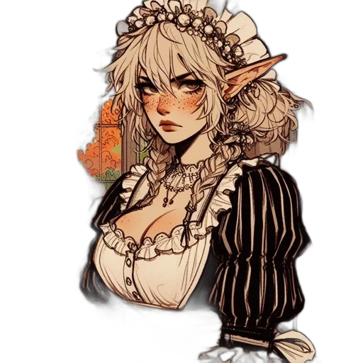 dress, staff, fantasy art, concept art transparent PNG cut-out