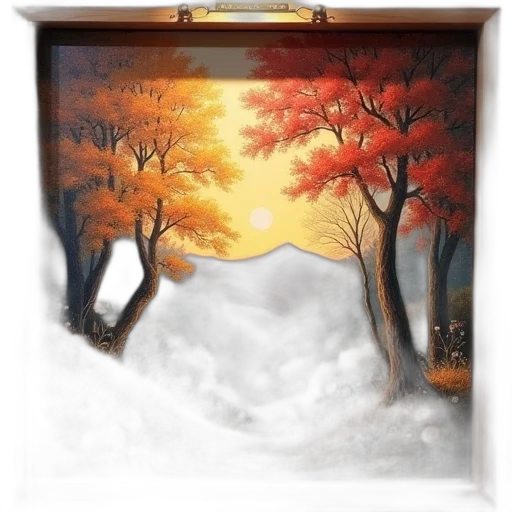 furniture, tree, oil painting, fantasy art transparent PNG cut-out