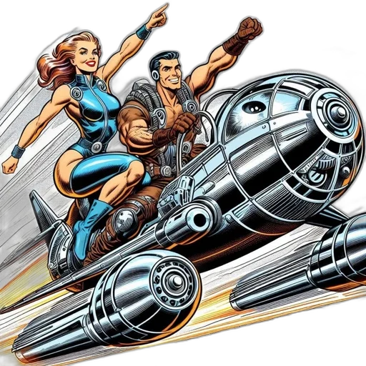 comic book art, concept art, cartoon, outer space transparent PNG cut-out