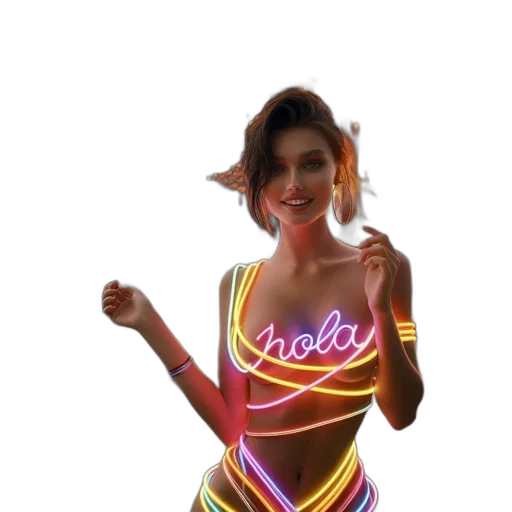 dress, jewelry, staff, creature transparent PNG cut-out
