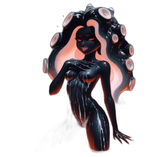 dress, hair, creature, mask transparent PNG cut-out