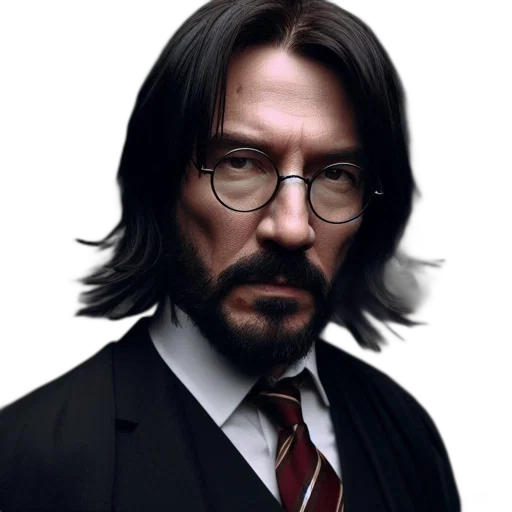 face, hair, staff, photorealistic transparent PNG cut-out