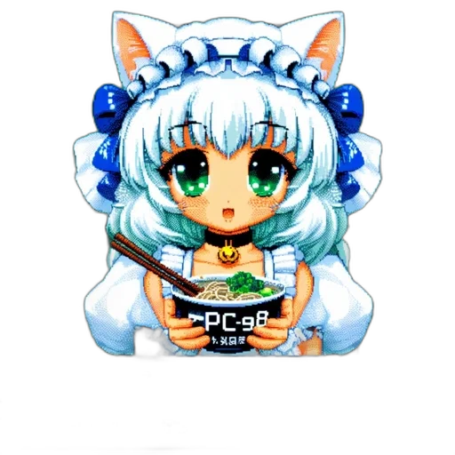 staff, robot, dragon, pixel art transparent PNG cut-out