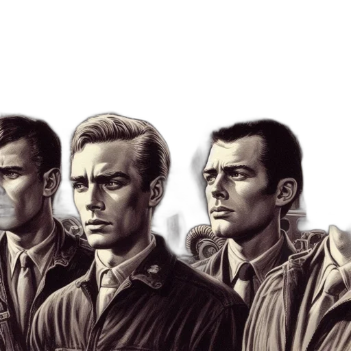 jacket, face, comic book art, concept art transparent PNG cut-out