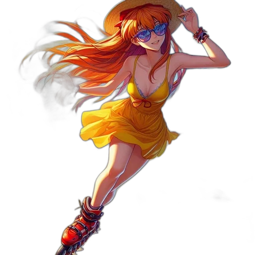 dress, staff, anime, concept art transparent PNG cut-out