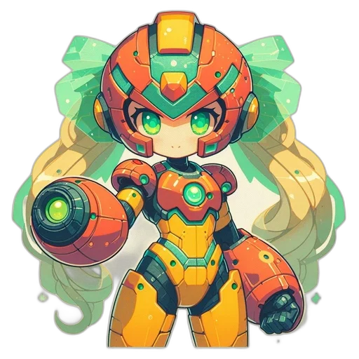 robot, weapon, concept art, pixel art transparent PNG cut-out