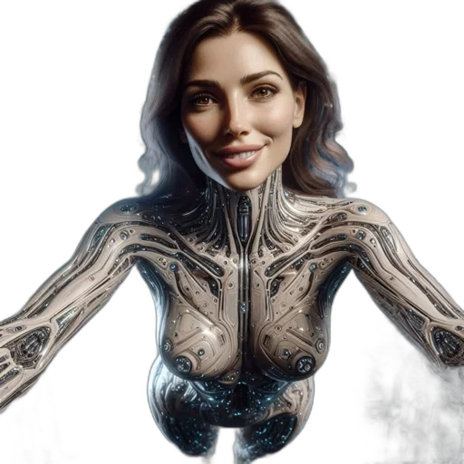 robot, face, jewelry, concept art transparent PNG cut-out