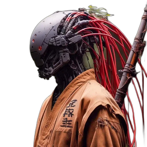 hair, jacket, cyberpunk, concept art transparent PNG cut-out