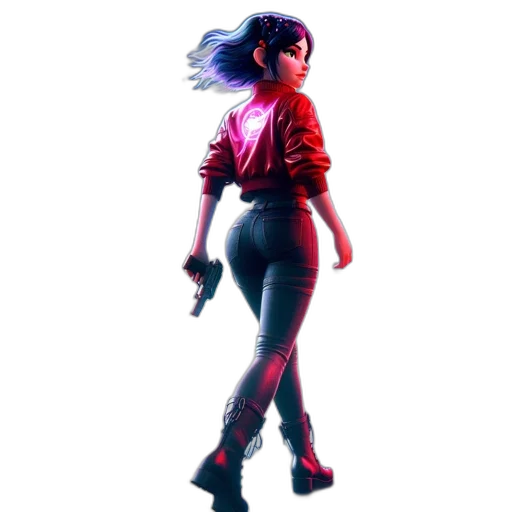 jacket, weapon, dress, concept art transparent PNG cut-out