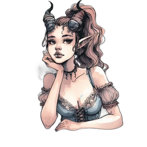 dress, crown, mask, watercolor transparent PNG cut-out