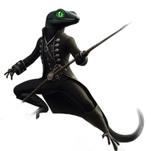 dragon, creature, animal, staff transparent PNG cut-out