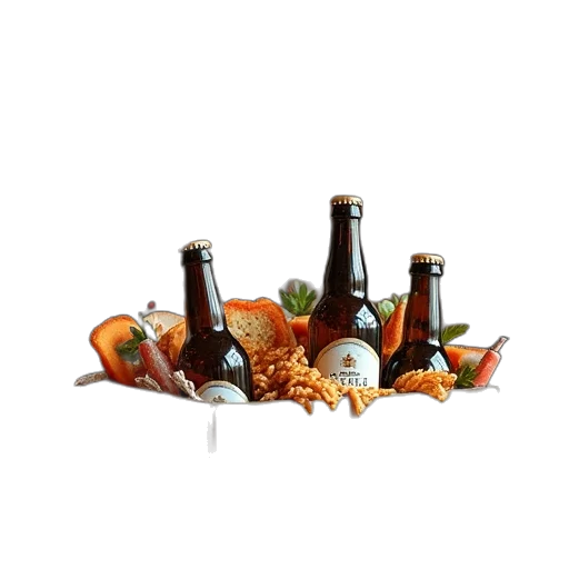 food, bottle, 3d render, beer transparent PNG cut-out