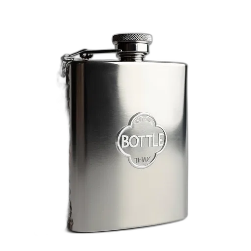 bottle, 3d render, silver, metal transparent PNG cut-out