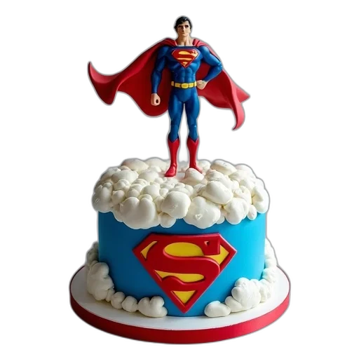 3d render, superman, cake, logo transparent PNG cut-out