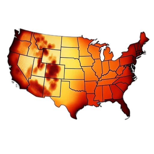 red, map, shows, possible transparent PNG cut-out