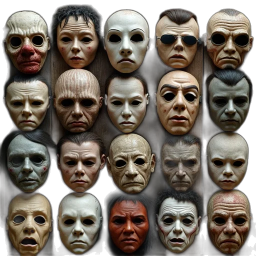 mask, face, photorealistic, 3d render transparent PNG cut-out