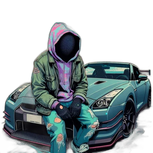 jacket, car, face, mask transparent PNG cut-out