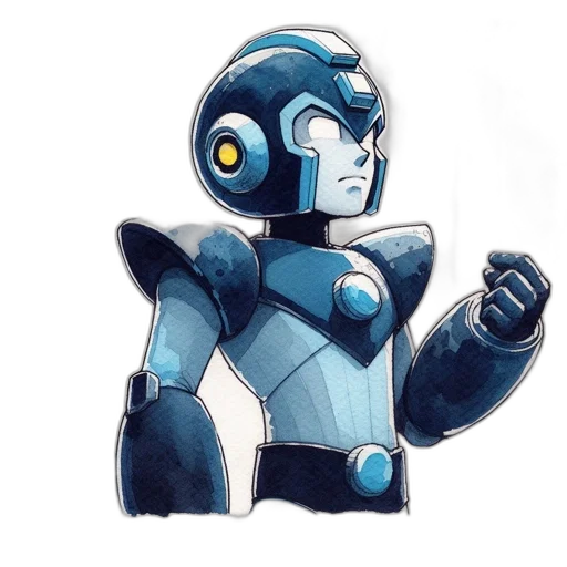 robot, concept art, comic book art, 3d render transparent PNG cut-out