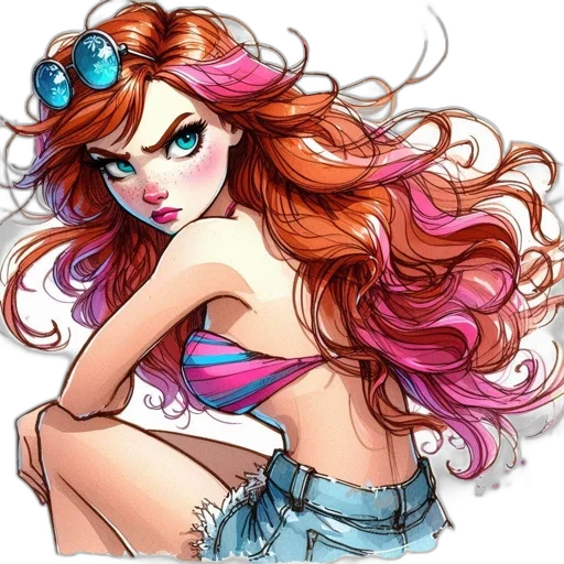 dress, cartoon, fantasy art, comic book art transparent PNG cut-out