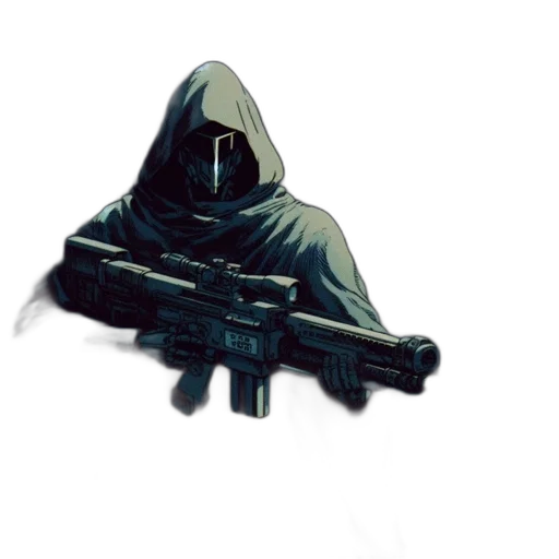 weapon, mask, staff, jacket transparent PNG cut-out
