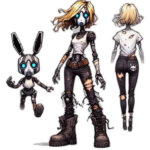 robot, concept art, pixel art, cartoon transparent PNG cut-out