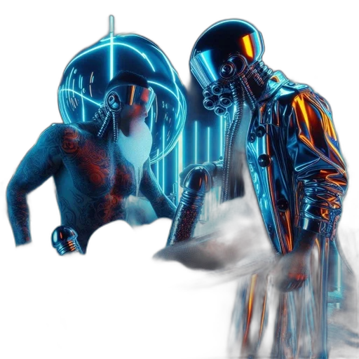 robot, jacket, concept art, cyberpunk transparent PNG cut-out