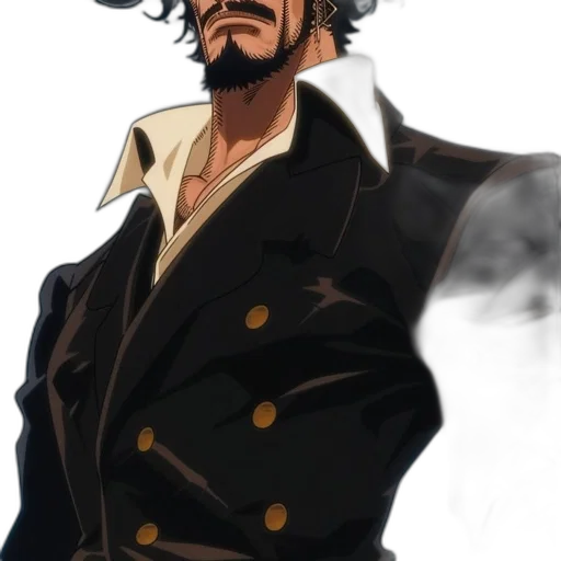 jacket, staff, face, comic book art transparent PNG cut-out
