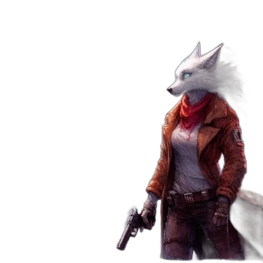 jacket, weapon, animal, staff transparent PNG cut-out