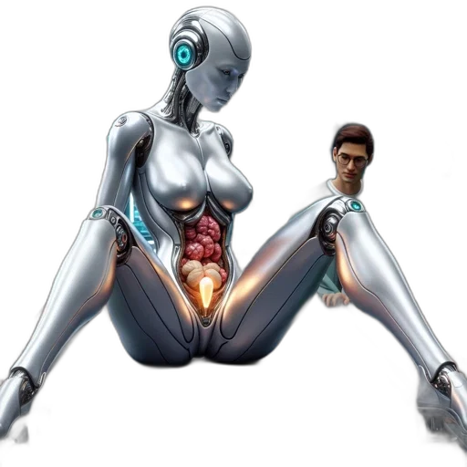 robot, creature, concept art, cyberpunk transparent PNG cut-out