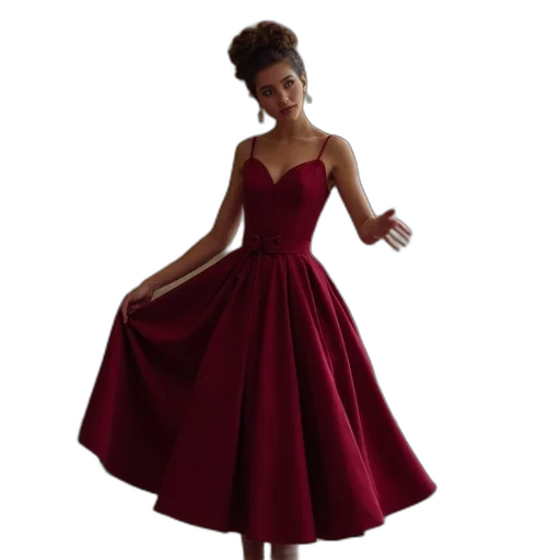 dress, 3d render, red, girl transparent PNG cut-out