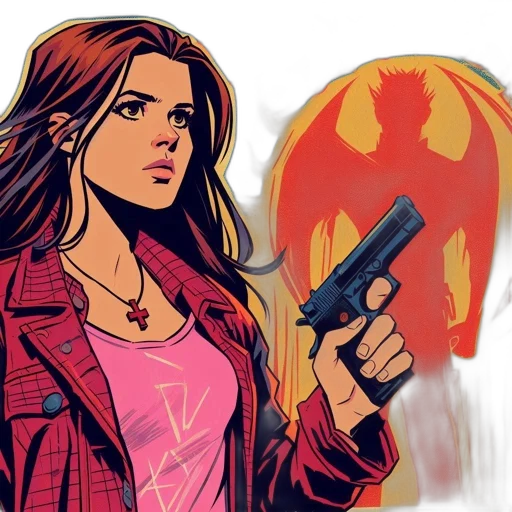 jacket, weapon, comic book art, concept art transparent PNG cut-out