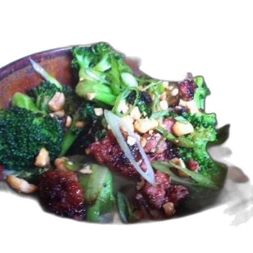 food, bowl, broccoli, meat transparent PNG cut-out