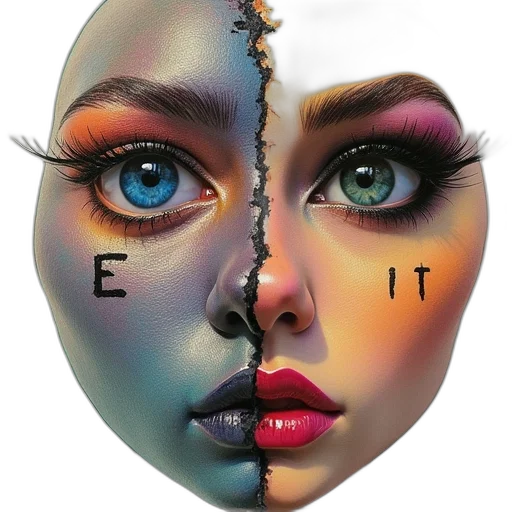 face, jewelry, mask, photorealistic transparent PNG cut-out