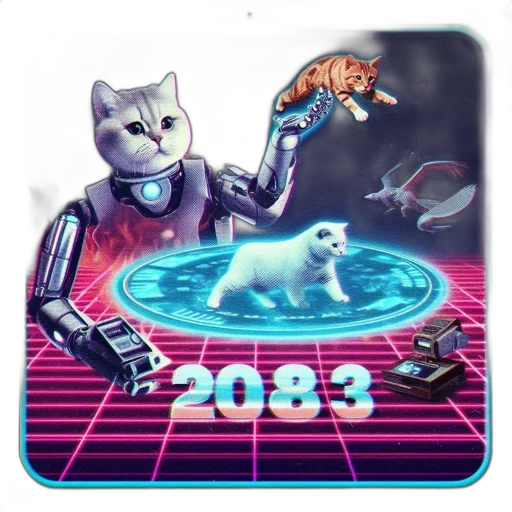 robot, cyberpunk, vaporwave, concept art transparent PNG cut-out