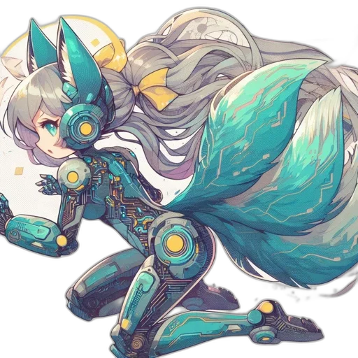 robot, creature, staff, weapon transparent PNG cut-out