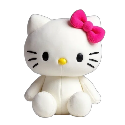3d render, white, hello, kitty transparent PNG cut-out