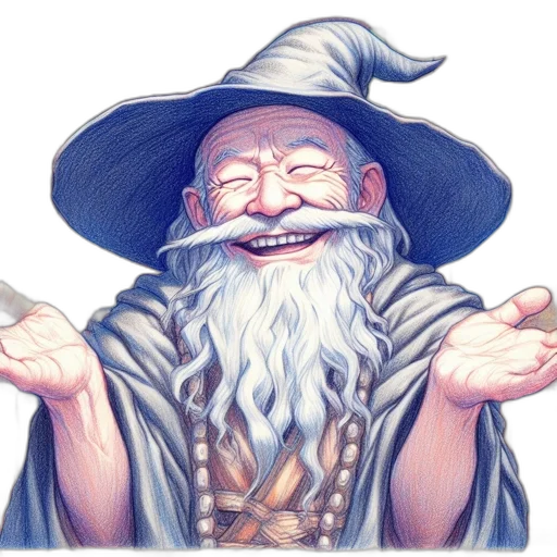 hat, face, staff, dragon transparent PNG cut-out