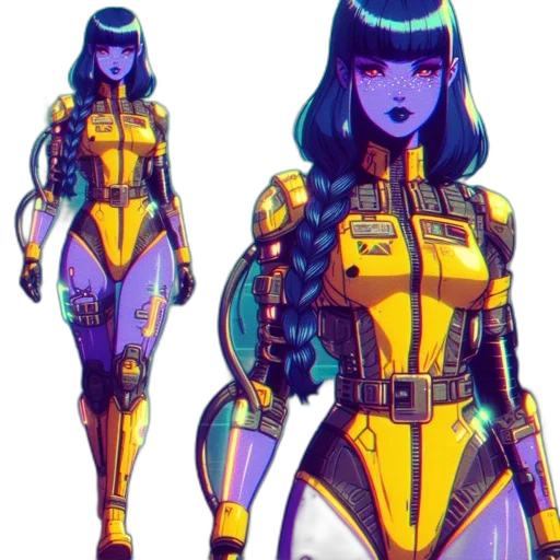 robot, concept art, cyberpunk, comic book art transparent PNG cut-out