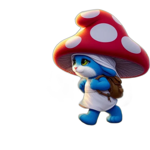 hat, creature, animal, 3d render transparent PNG cut-out