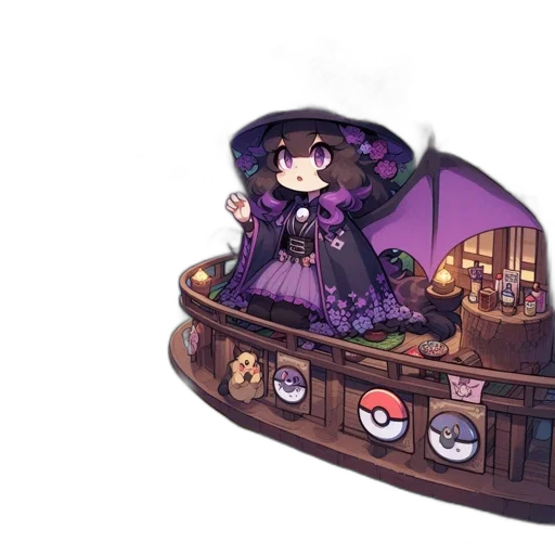 hat, staff, umbrella, dress transparent PNG cut-out