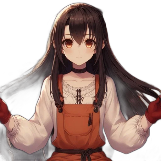 staff, dress, weapon, hair transparent PNG cut-out