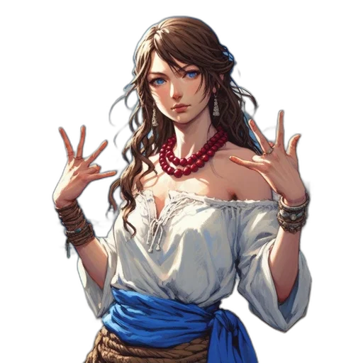 staff, jewelry, dress, face transparent PNG cut-out