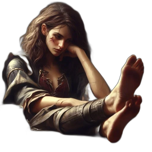 shoes, face, jewelry, fantasy art transparent PNG cut-out