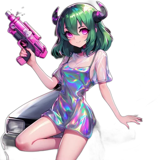 weapon, dress, robot, staff transparent PNG cut-out