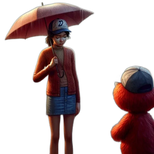 umbrella, hat, concept art, 3d render transparent PNG cut-out