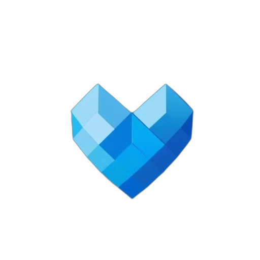 pixel art, 3d render, concept art, blue transparent PNG cut-out