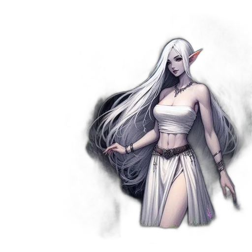 dress, staff, creature, concept art transparent PNG cut-out