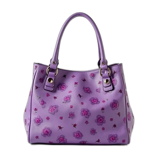 purple, handbag, floral, pattern transparent PNG cut-out