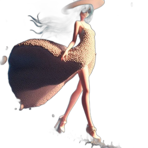 dress, creature, hair, robot transparent PNG cut-out